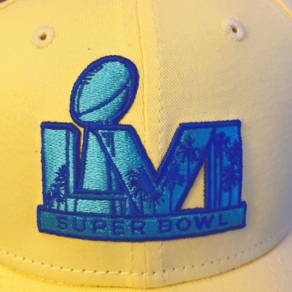 LA Rams Super Bowl LVI Light Yellow Palm Tree 3D Embroidered Logo Trucker Hat - Picture 5 of 5